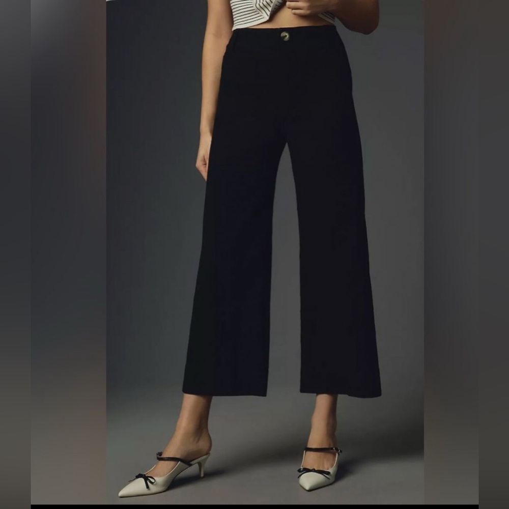 Anthropologie Maeve The Colette Cropped Wide-Leg Pants 25